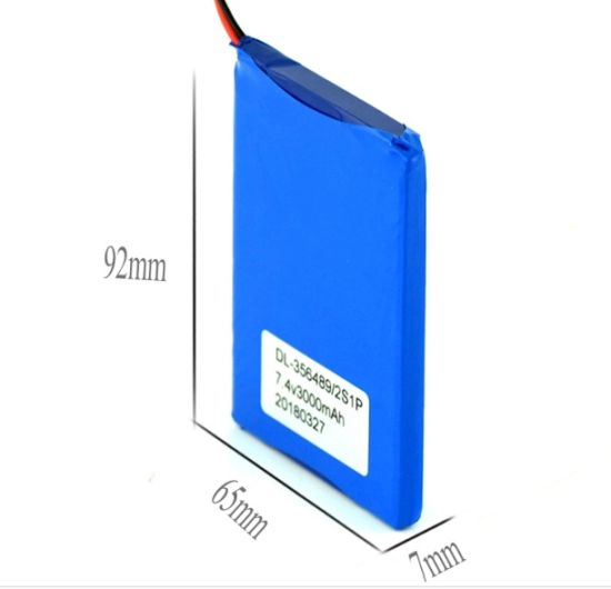 7.4V 3000mAh 충전식 리튬 폴리머 배터리 팩 Lipo 배터리(PCM 포함)