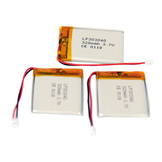 303040 전자 제품용 3.7V 320mAh 충전식 Lipo 배터리 리튬 이온 셀