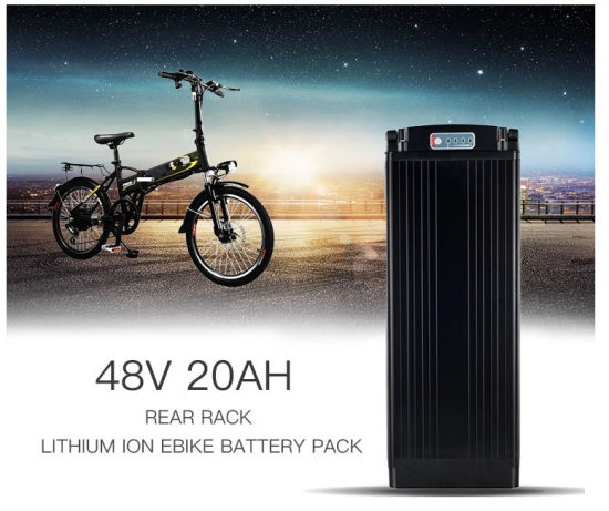 전기 자전거 장비를 위한 고용량 후방 선반 리튬 전지 팩 48V 20ah